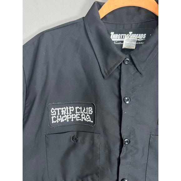 Throttle Threads Men’s Large Strip Club Choppers Shirt Talent Scout Black Street - Picture 13 of 13